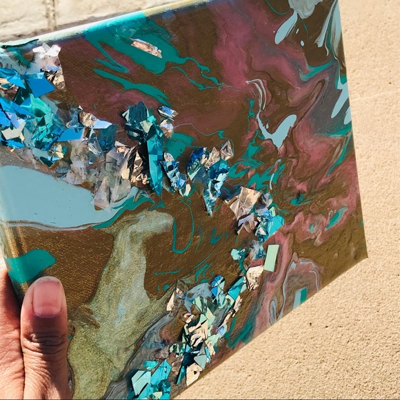 blue and pink abstract mixed artwork - Picture 5 of 13